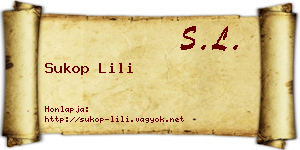 Sukop Lili névjegykártya